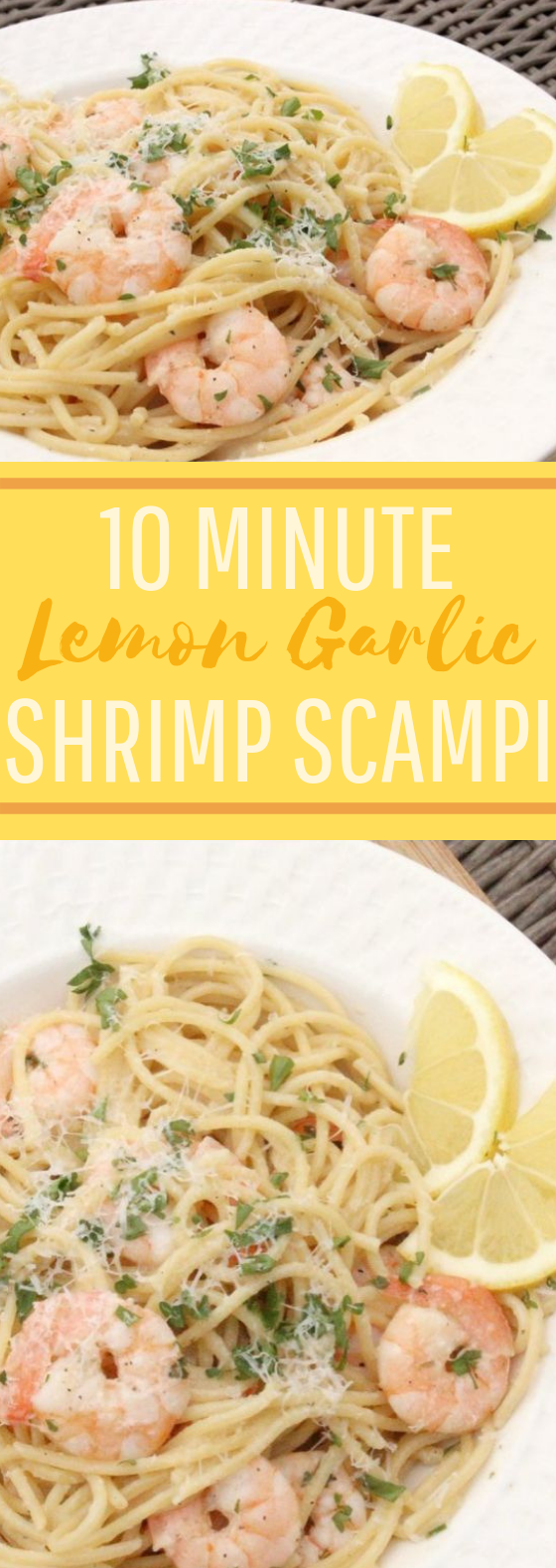 Lemon Garlic Shrimp Scampi #pasta #shrimp