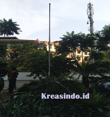 Tiang Bendera Stainless pesanan PT Cipta Anugerah Abadi di Jakarta Utara