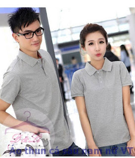 Áo cổ bẻ nam nữ màu xám cao cấp Áo cổ bẻ nam nữ màu xám cao cấp
