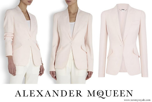 Princess Marie wore Alexander McQueen Light Pink Fitted Crepe Jacket