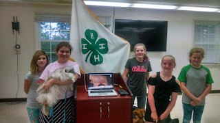 Oconee County, SC Bark Buddies 4H group watching Laurel and Audrey via Skype