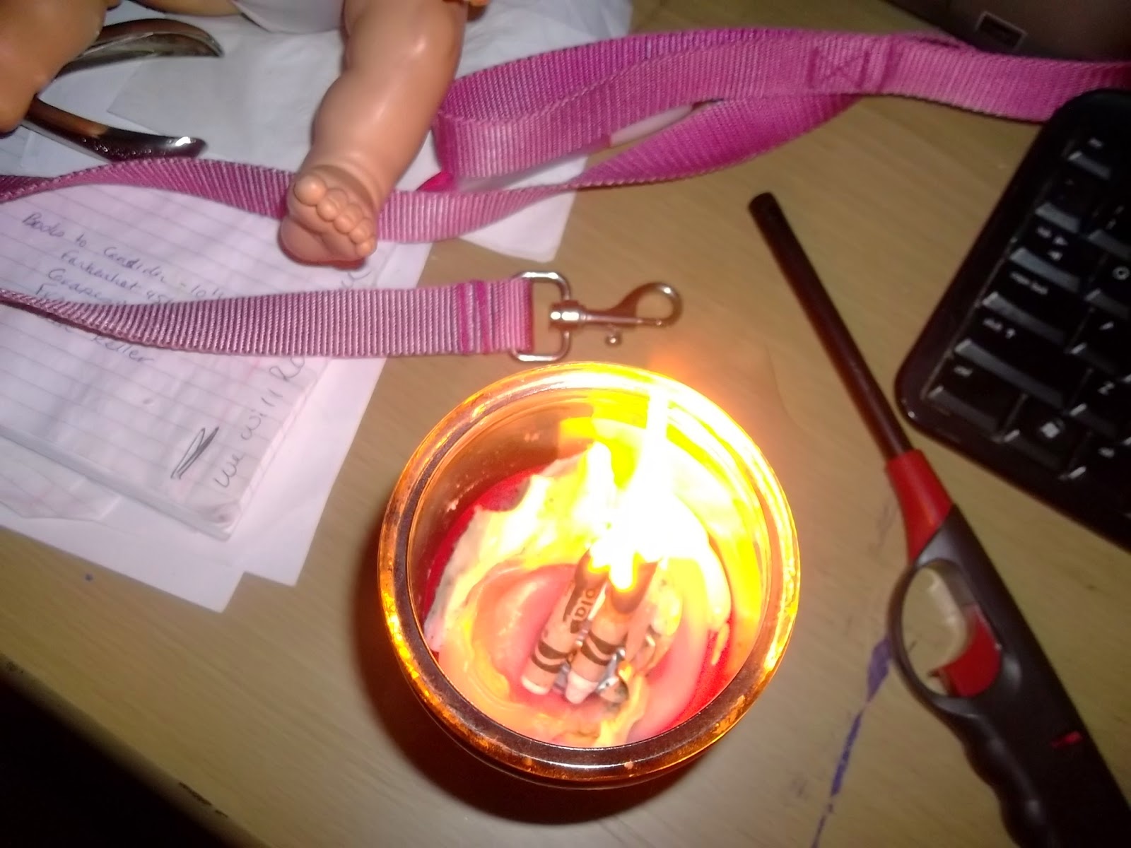 Melissas Homeschool Blog Burning A Crayon for Emergencies and Cinnamom