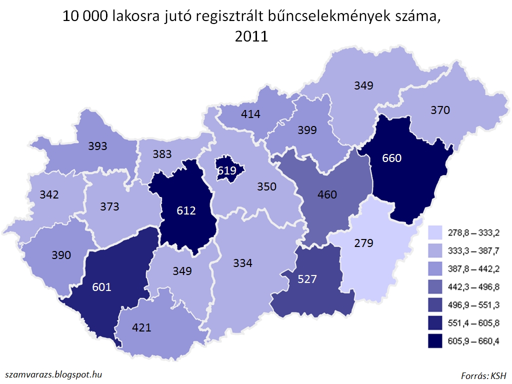 bűnügyi térkép magyarország Magyarország a számok tükrében: Területi bűnözési statisztikák  bűnügyi térkép magyarország