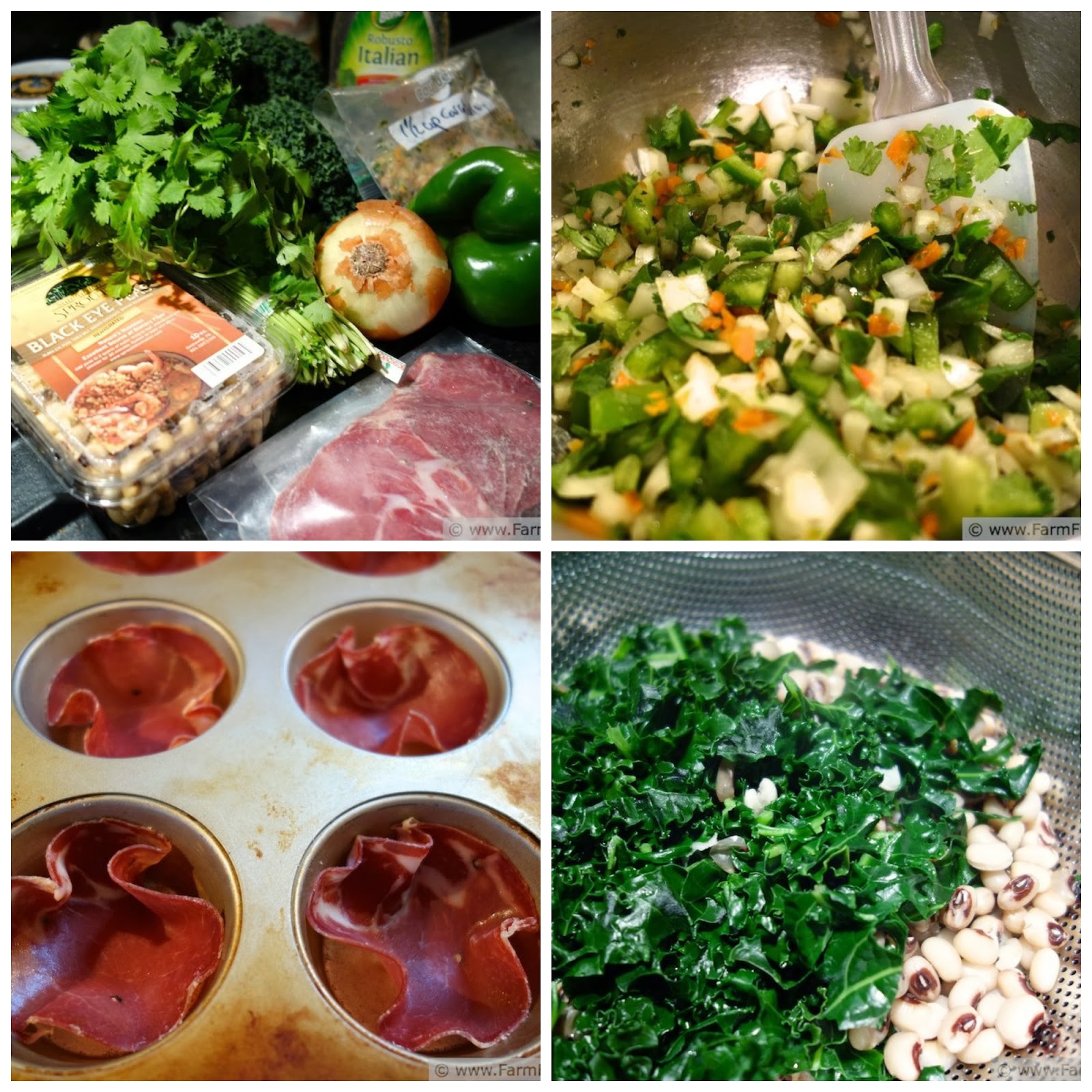 Farm Fresh Feasts Black Eyed Pea and Kale Salad in Salumi Cups A New