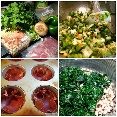 Black Eyed Pea and Kale Salad in Salumi Cups | Farm Fresh Feasts