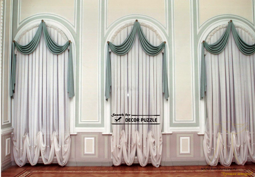 luxury French window curtains for arched window, french curtains
