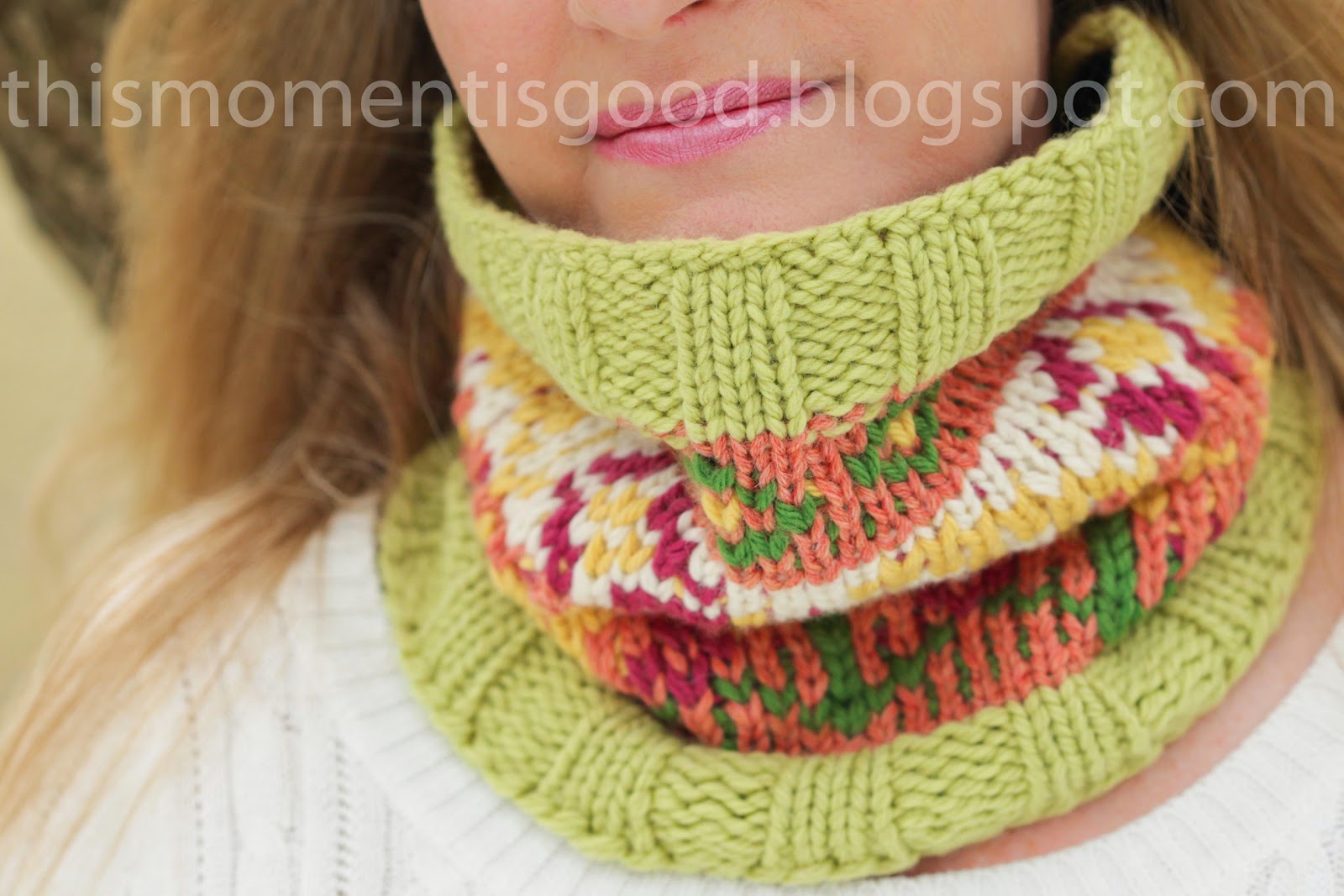 Loom Knitting by This Moment is Good!: LOOM KNIT FAIR ISLE COWL