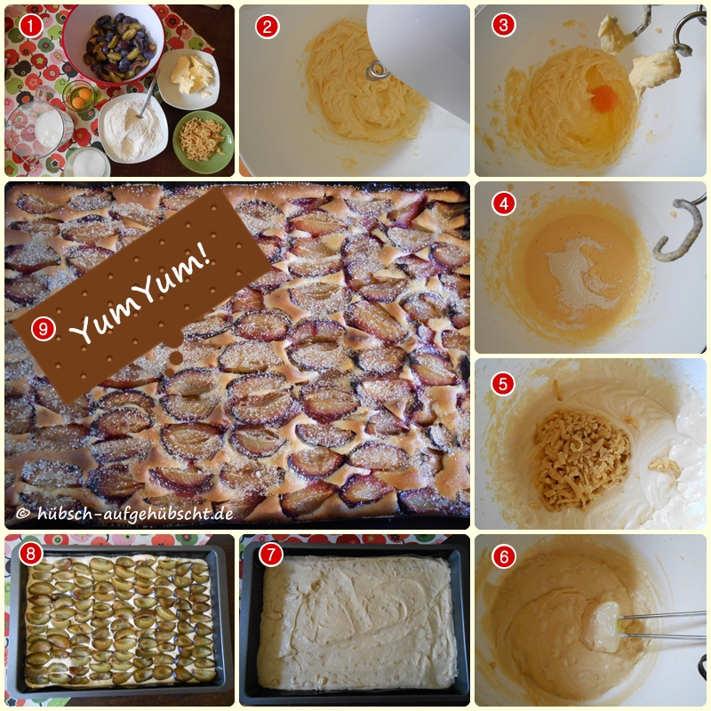 Hübsch aufgehübscht: Pflaumen-Marzipan-Kuchen