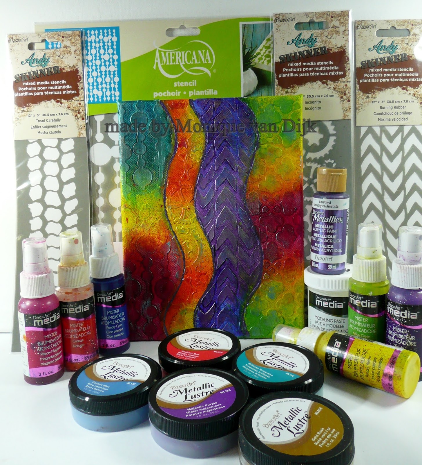 MONIQUE: canvas with modeling paste