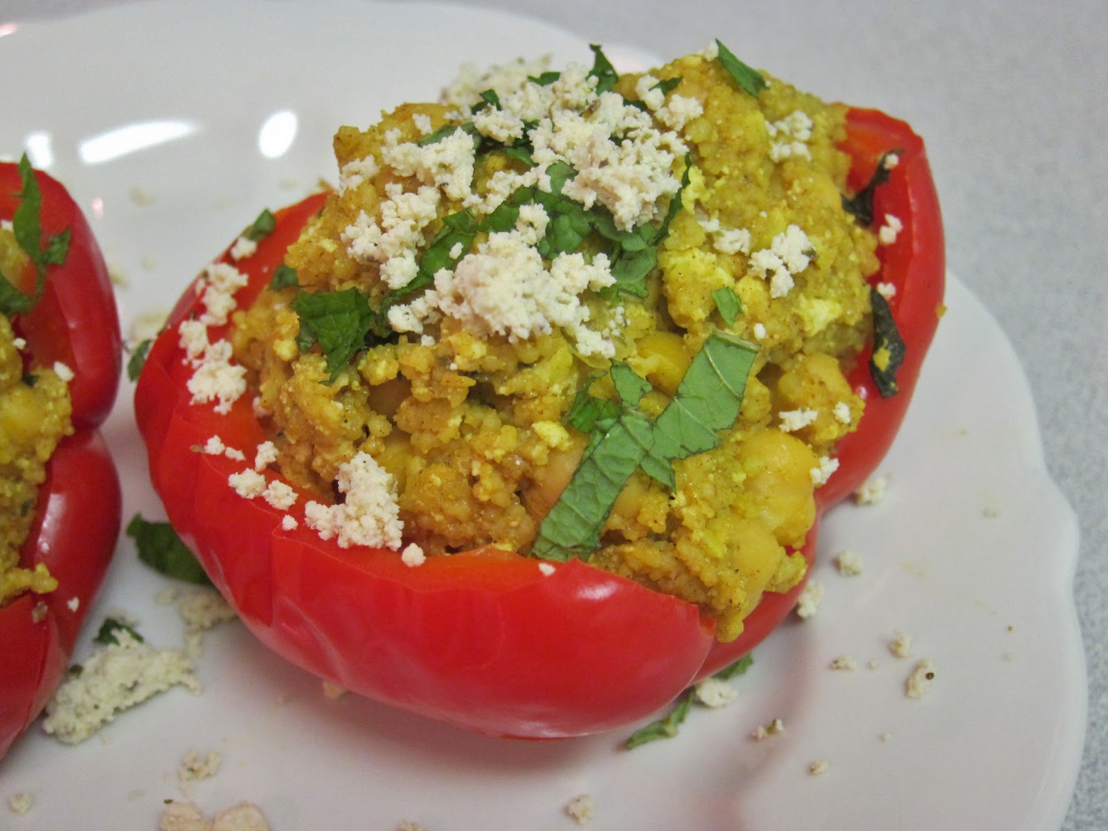 The Vegan Chronicle Moroccan ChickpeaandCouscousStuffed Peppers