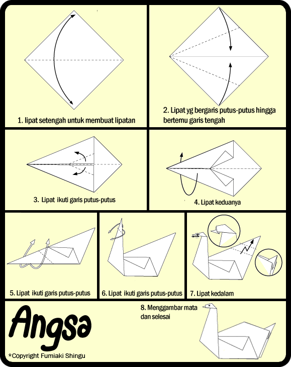 Cara Membuat Origami  Angsa Untuk Anak