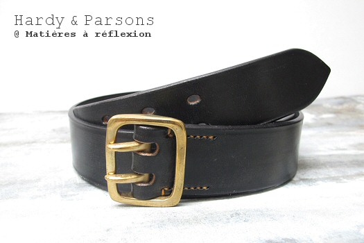 Ceinture en cuir noir Hardy & Parsons