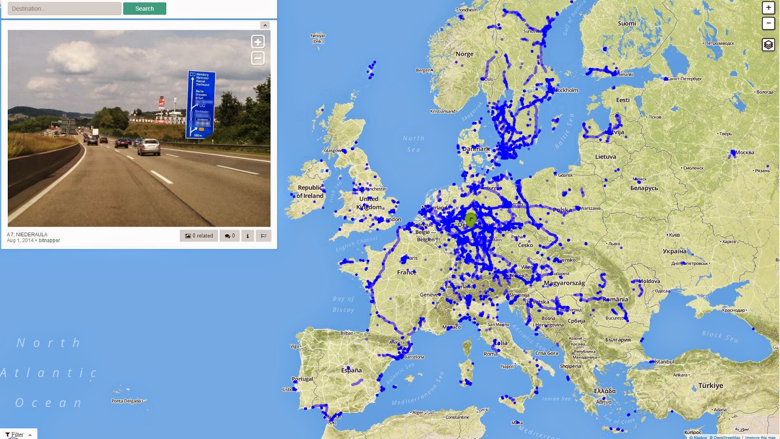 Autobahnen Europa Karte