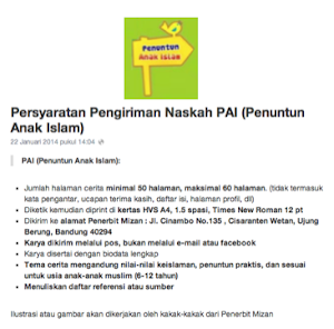 Cara Pengiriman Naskah PAI (Penuntun Anak Islam) Cara Pengiriman Naskah PAI (Penuntun Anak Islam)