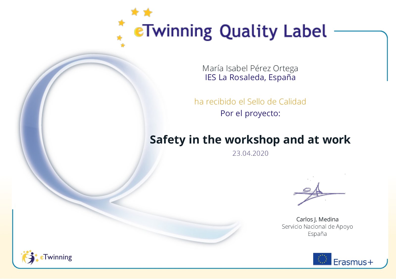 Sello Calidad eTwinning 2020