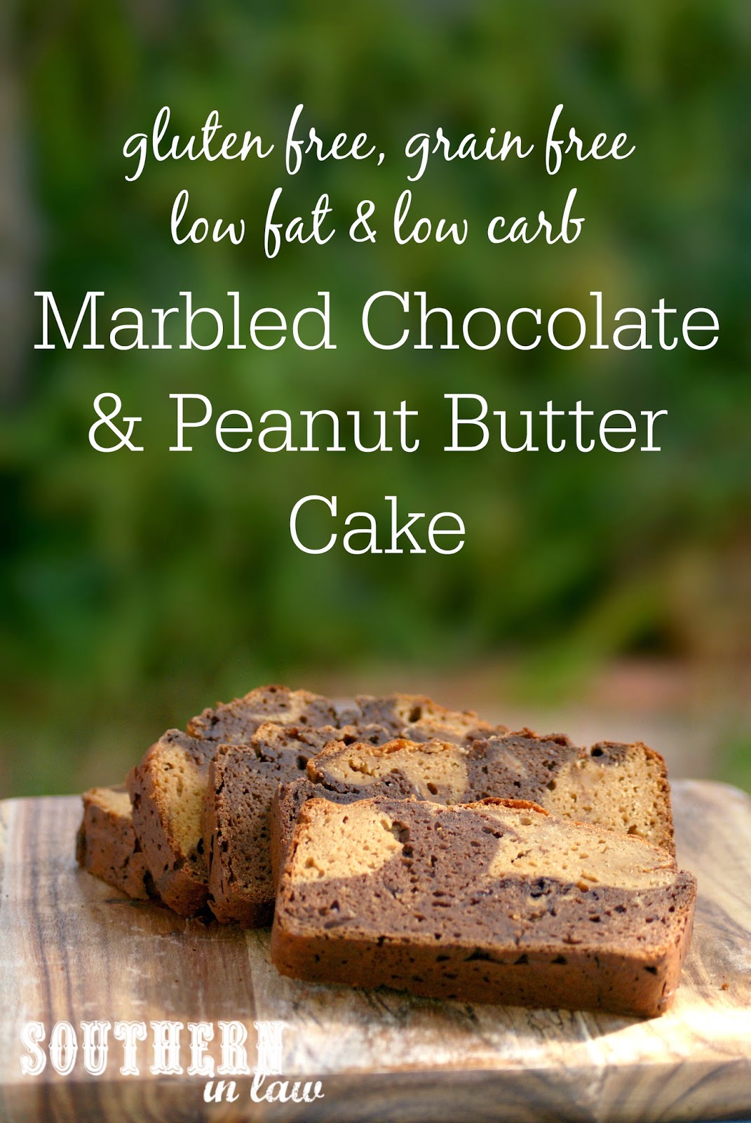 Healthy, High Protein Marbled Chocolate and Peanut Butter Cake - low fat, gluten free, low carb, high protein, grain free, refined sugar free