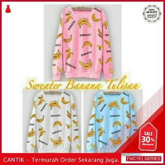 FNC151S41 Sweater Banana Tulisan Babyterri Wanita BMGShop L Serba 50 Ribuan