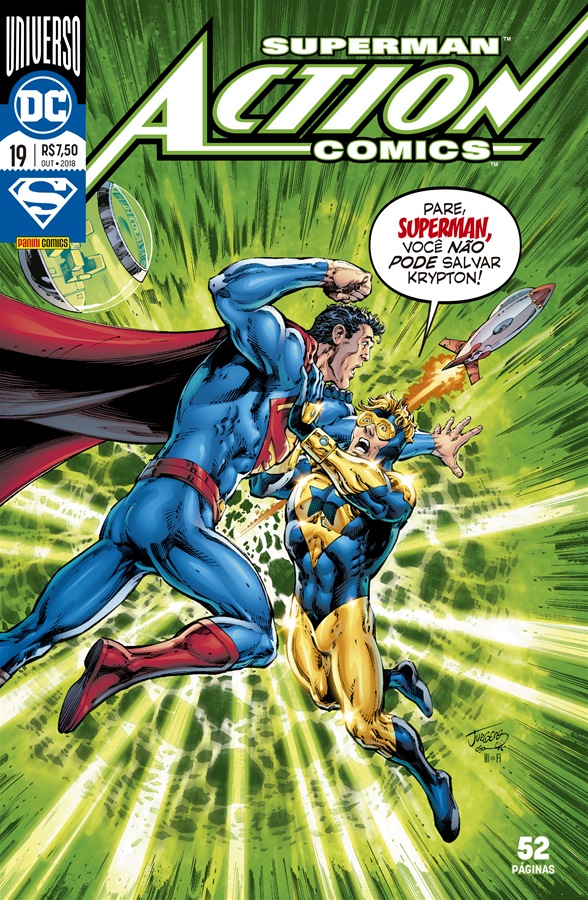 Começando o checklist do Universo DC, capa de Action Comics #19 por Dan Jurgens.