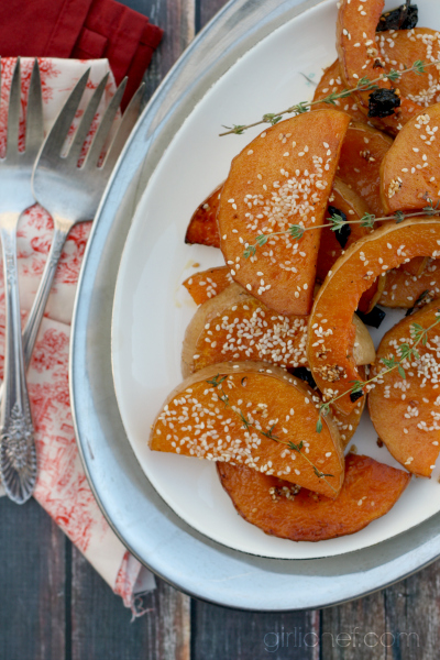 Sesame and Chile Roasted Butternut Squash #12WeeksOfWinterSquash | allroadsleadtothe.kitchen