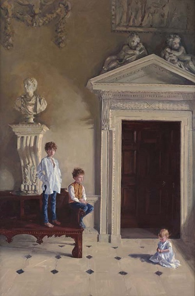 "The Cholmondeley children" by Phoebe Dickinson | arte pintura, retrato contemporaneo, contemporary portrait paintings, a r t | iconoCero "The Cholmondeley children" by Phoebe Dickinson | creative emotional paintings, cool stuff, pictures | obras de arte contemporaneo realista, cuadros, imagenes de pinturas bonitas chidas bellas | peintures | pitturas