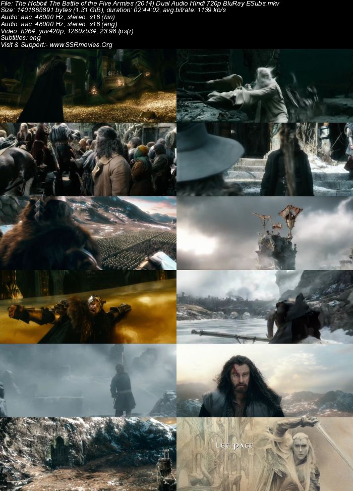 The Hobbit: The Battle of the Five Armies (2014) Dual Audio Hindi 720p BluRay