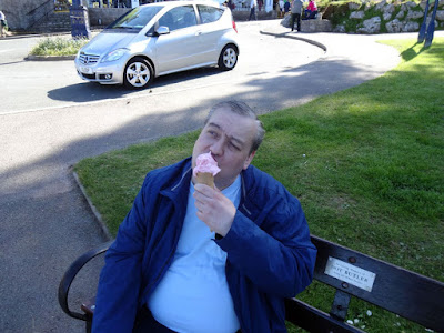 Mr UKBuses enjoys his ice cream!