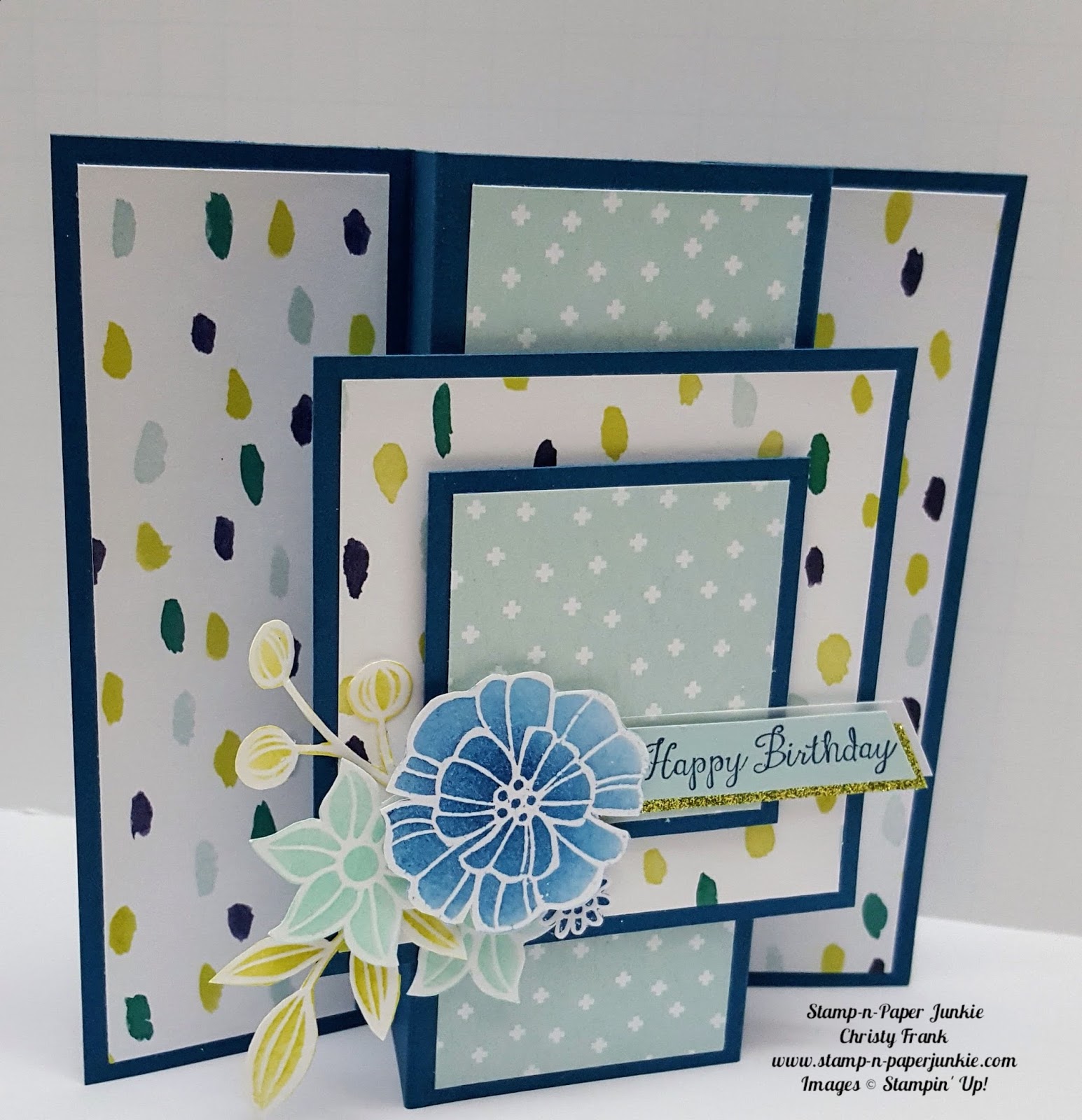 Falling Flowers Stand Alone Card StampnPaper Junkie