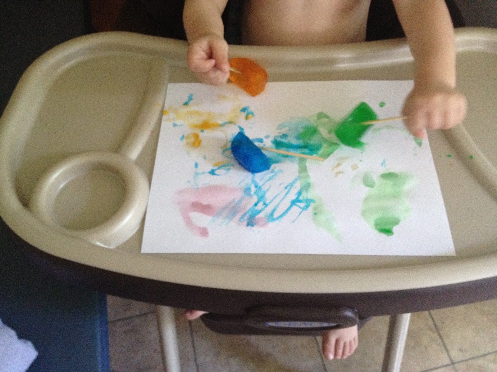 playing outside of the box: ice cube painting