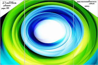 Azul y Verde: Invitaciones para Imprimir Gratis. Sobre para invitación.