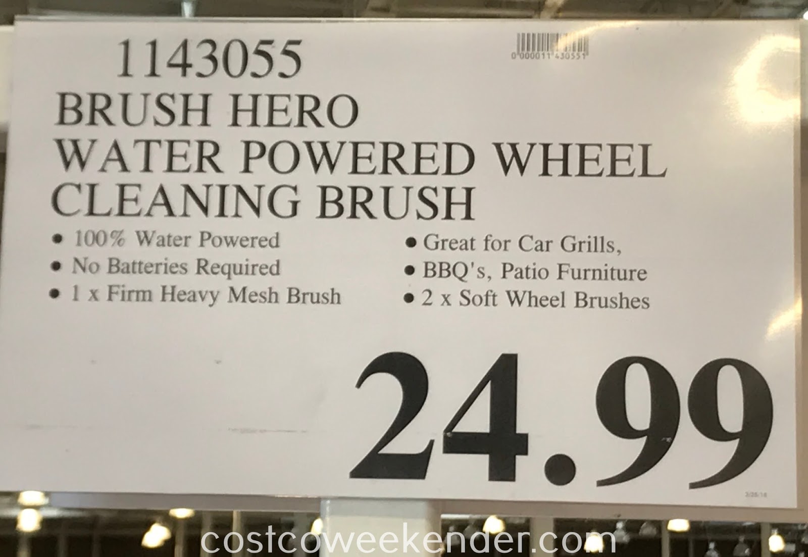 Brush Hero Water Powered Wheel Cleaning Tool Costco Weekender