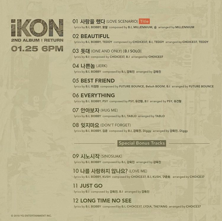 Ikon Return 2nd Album Tracklist Bobby] yo, resting a beat yo, resting two beats. ikon return 2nd album tracklist