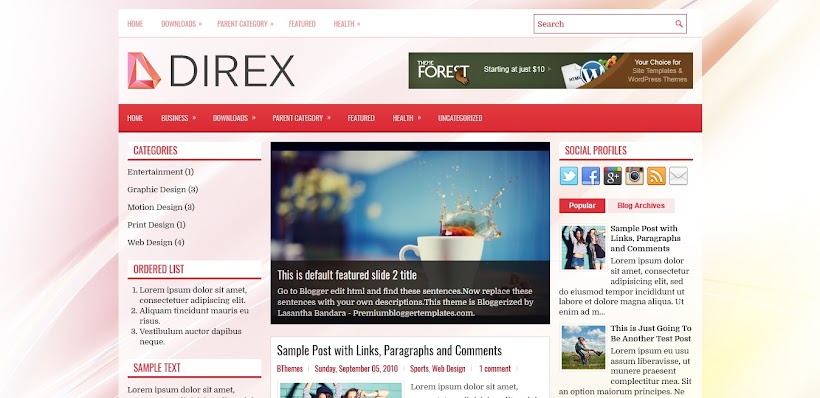 Direx Free Blogger Template