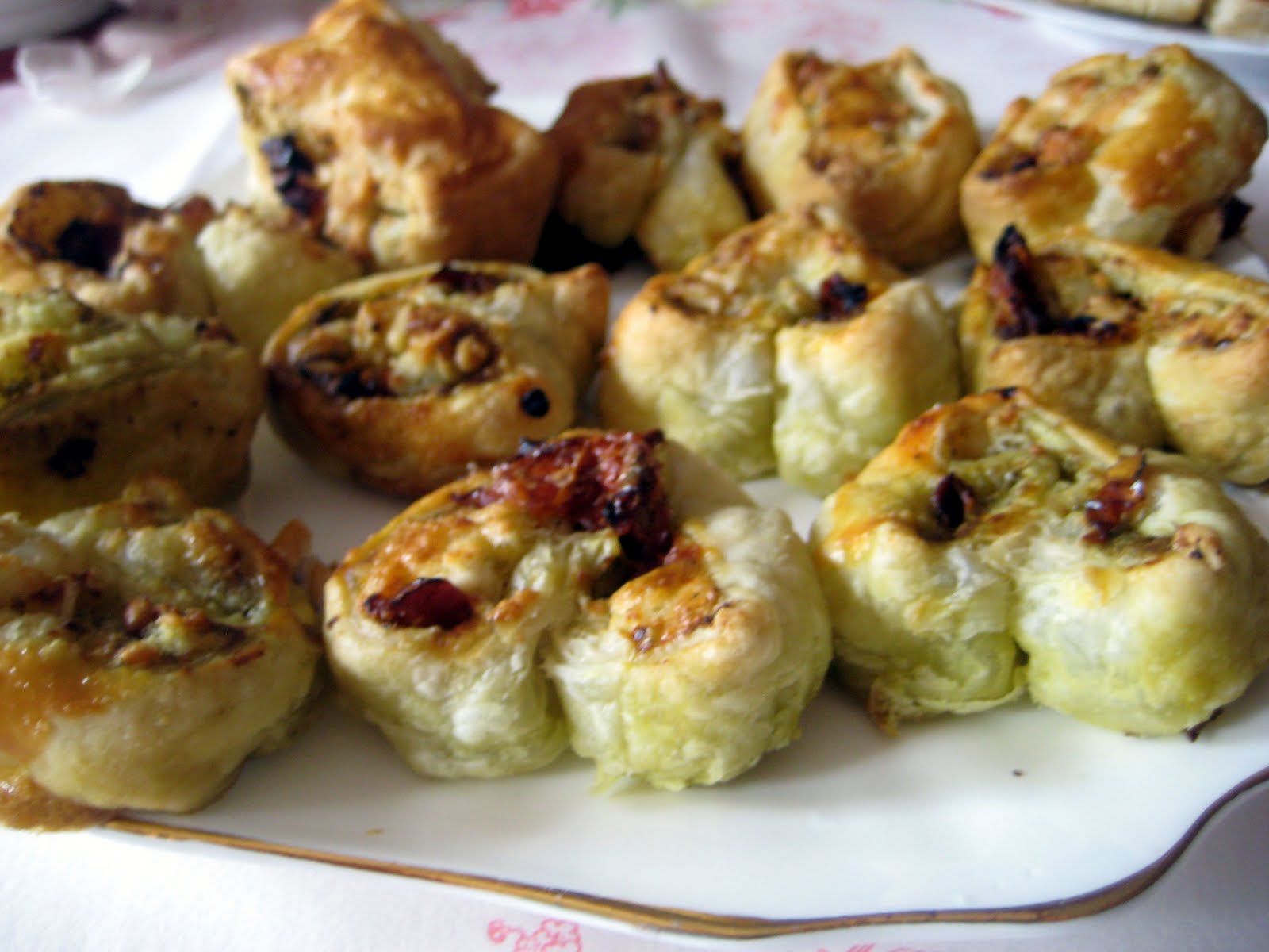 Serena's Medium Rare Pesto Goats Cheese Puff Rolls