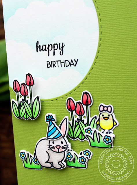 Sunny Studio Stamps: Easter Wishes Spring Birthday Card by Vanessa Menhorn