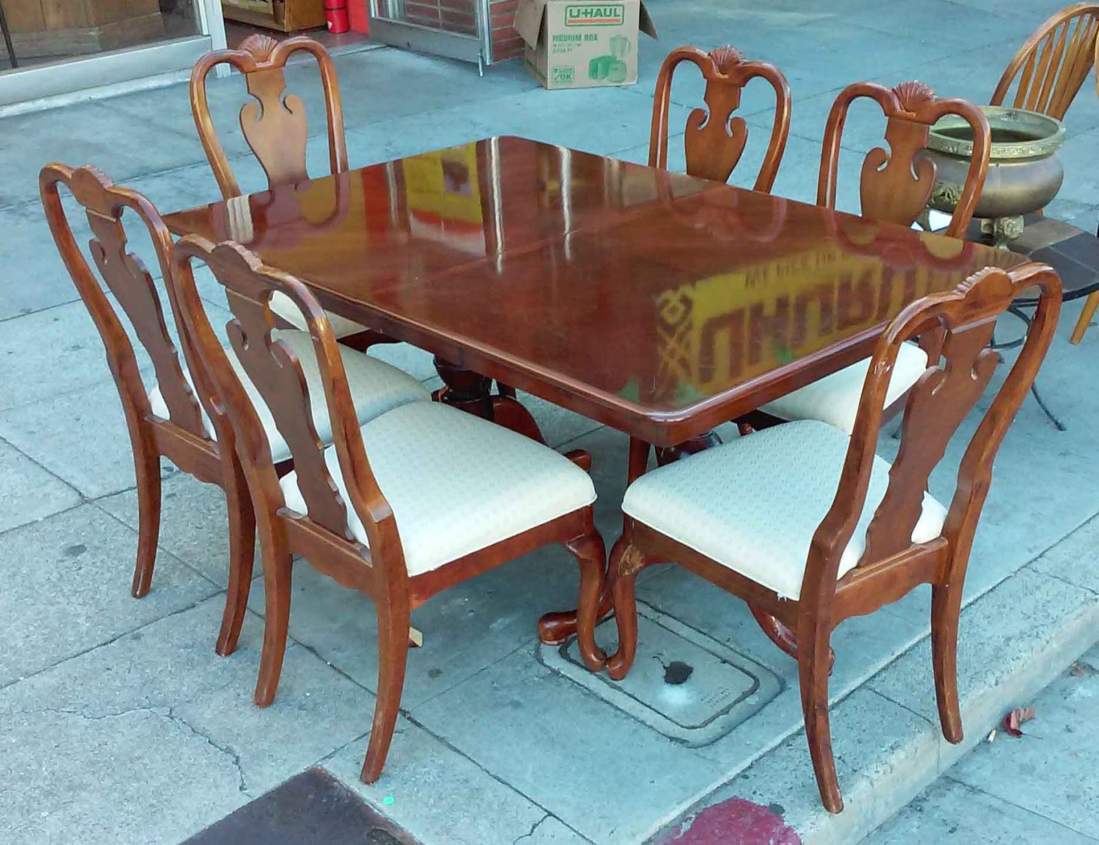 UHURU FURNITURE & COLLECTIBLES SOLD **REDUCED** Mahogany Finish Dining