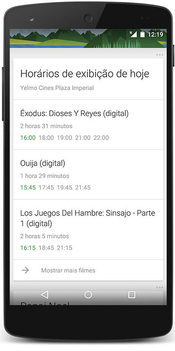 Tarjeta búsqueda frecuente en un cine