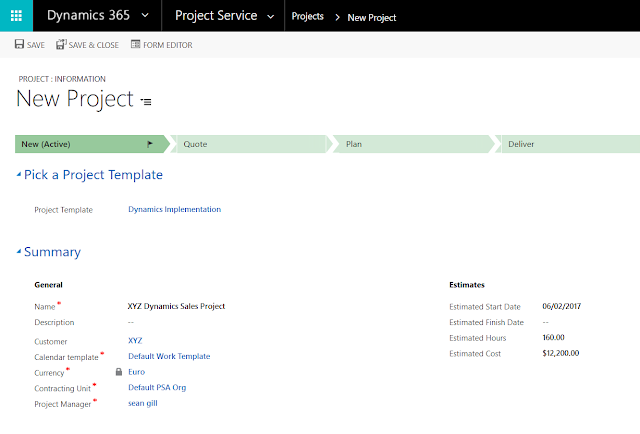Project Service Automation -  Project Templates - Joe Gill 