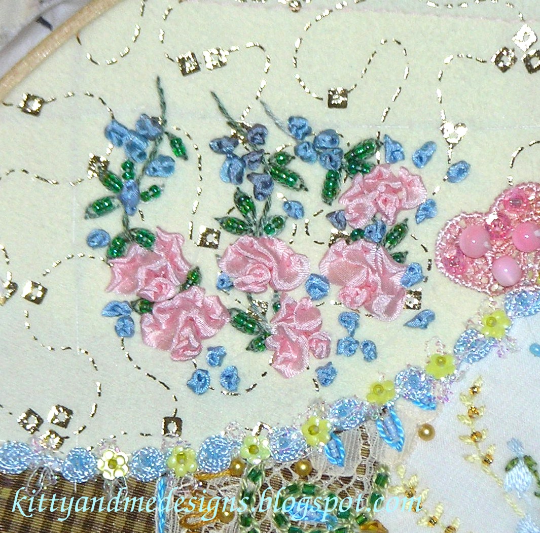 Kitty And Me Designs Silk Ribbon Embroidery Easy Rose Tutorial
