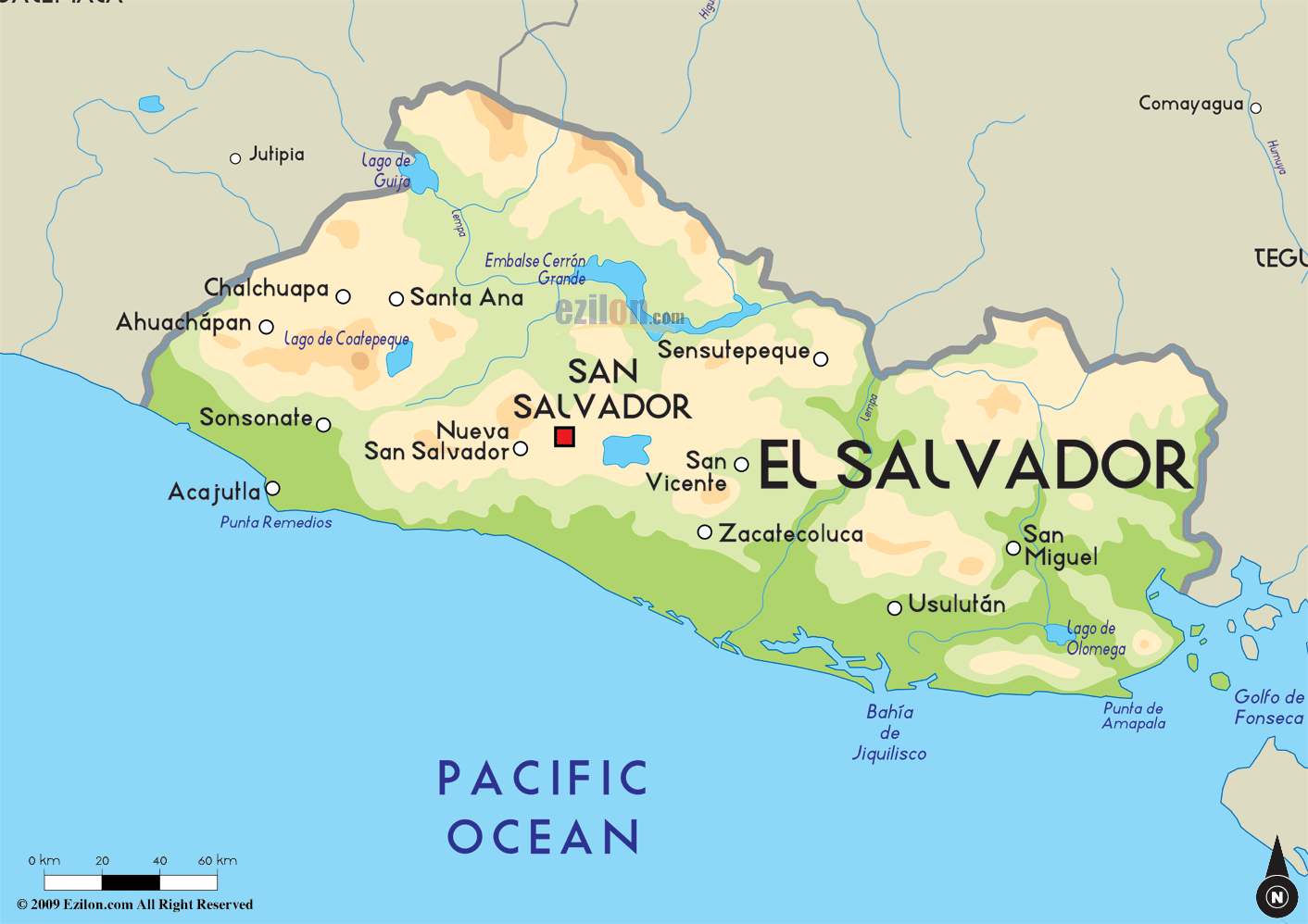 El Salvador | Mapas Geográficos de El Salvador