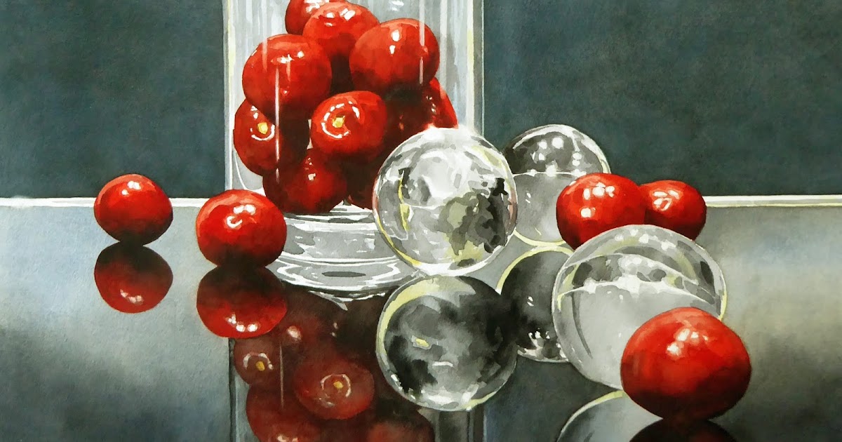Ken Young Art Cherries And Glass