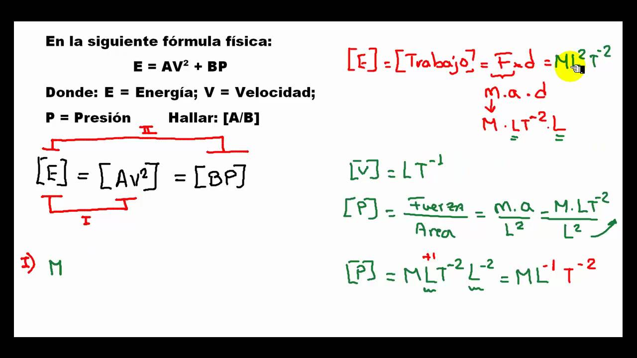 analisis dimensional fisica ejercicios resueltos