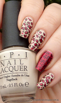 OPI My Vampire is Buff with China Glaze Ruby Pumps Leopard Print