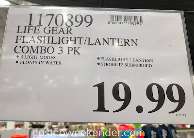 Deal for a 3 pack of Life Gear LED Flashlight and Lantern Combos at Costco