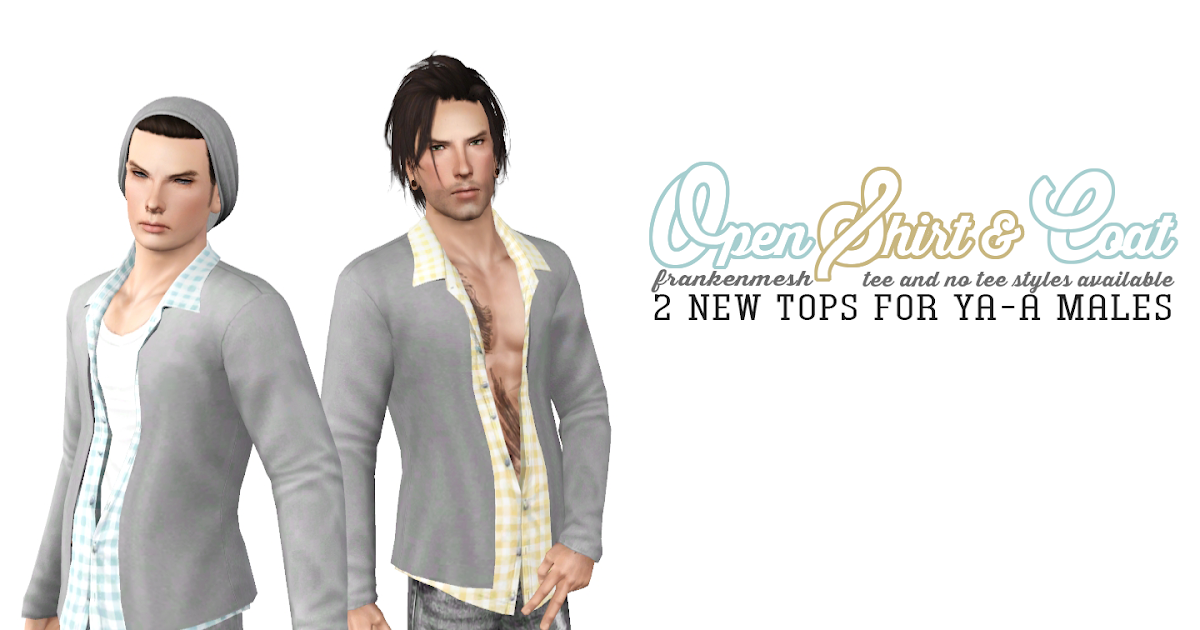My Sims 3 Blog: Frankenmesh - Casual Shirt and Jacket (2 styles) by ...
