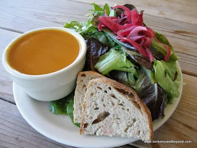 carrot soup and salad at Boonville General Store in Boonville, California
