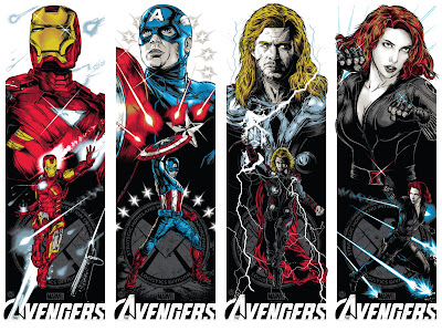 The Avengers Screen Print Series by Rhys Cooper - Iron Man, Captain America, Thor & Black Widow