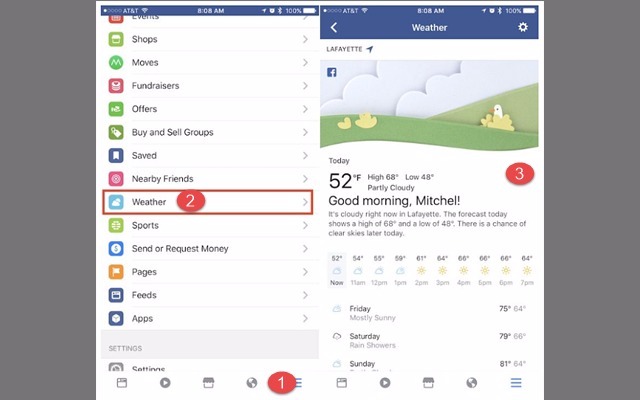 فايسبوك تطلق ميزة جديدة لمعرفة حالة الطقس في مدينتك وهكذا يمكنك الوصول إليها 1111