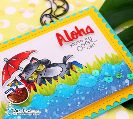 Aloha Cards by Ellen Haxelmans | Aloha Newton and Newton's Summer Vacation Stamp and Die Sets by Newton's Nook Designs #newtonsnook #handmade
