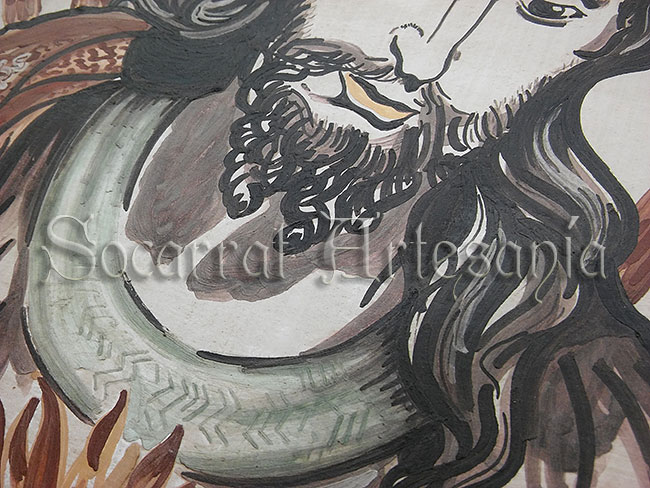 Detalle de una pintura de Jesús Este cuadro mide 33x47 y representa al sagrado corazón de Jesús. Soc-Art
