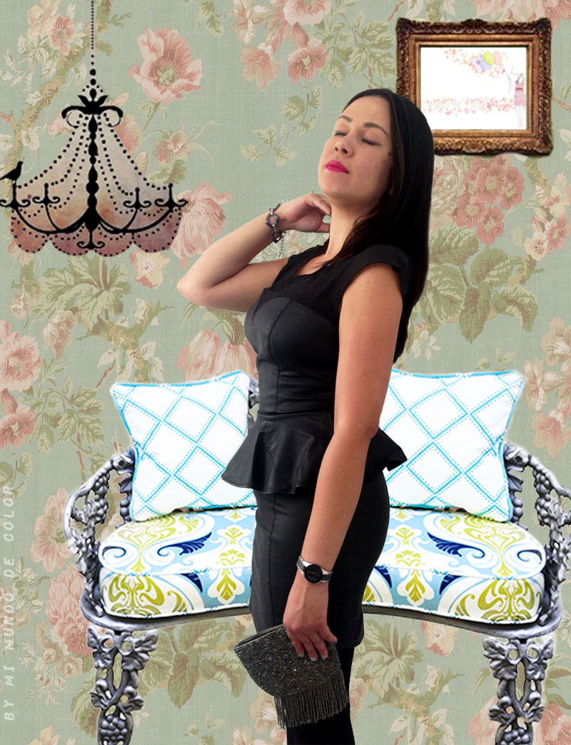 blusa peplum negra outfit